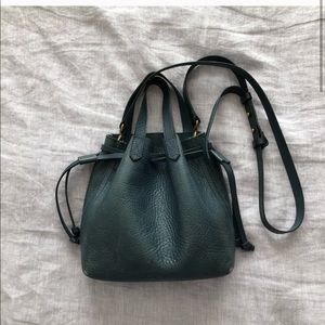 Madewell Mini Transport Bucket Bag Blue Leather